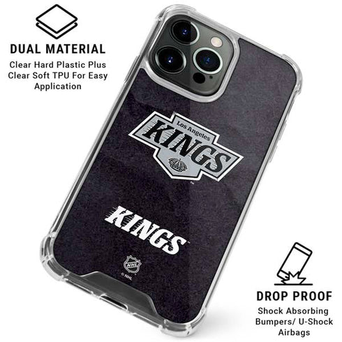 NHL Los Angeles Kings Distressed iPhone 15 Pro Clear Case